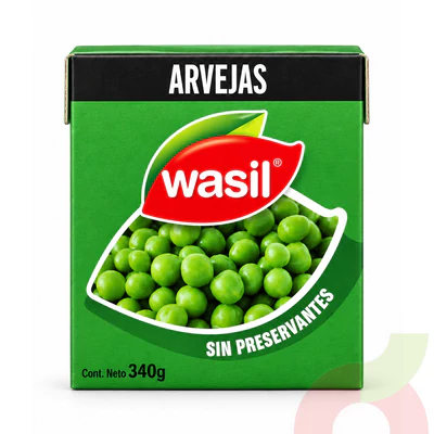 Tetrapack Arvejas Wasil 340Gr - 205Gr Drenado