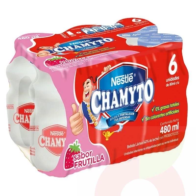Chamyto Pack 6 Unidades Sabor Frutilla 480 Ml