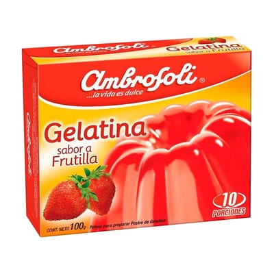 Gelatina Frutilla Ambrosoli 100Gr
