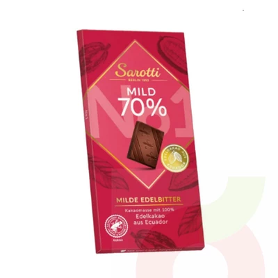 Chocolate Amargo 70% Sarotti 100gr