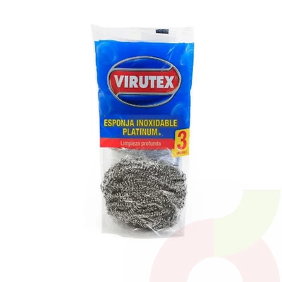 Esponja Inoxidable Platinium Virutex 3 Unidades 