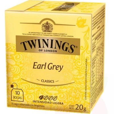 Té Earl Grey Classic Twinings 10 Unidades 20Gr 