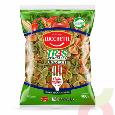 Corbatas 3 Vegetales Lucchetti 400Gr