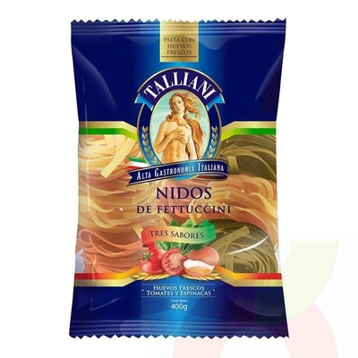 Pasta Nidos De Fettuccini Tres Sabores Talliani 400Gr
