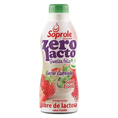 Leche Cultivada Zerolacto Frutilla Soprole 1Lt