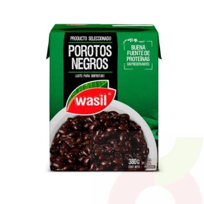 Porotos Negros Wasil Tetra Pack 380Gr
