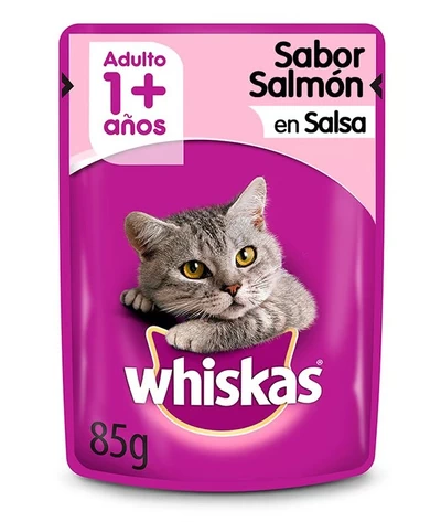 Sobre sabor Salmón en salsa Whiskas 85Gr Adulto