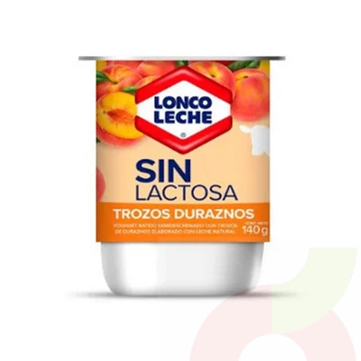 Yoghurt Sin Lactosa Durazno Loncoleche 140Gr