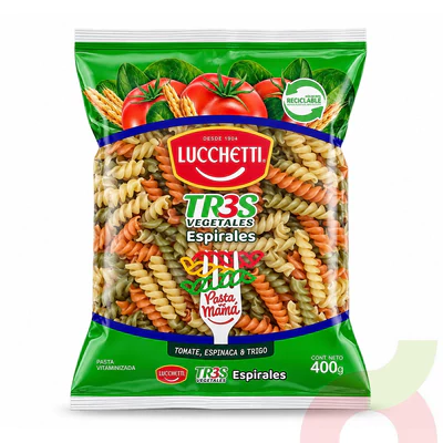 Espirales 3 Vegetales Lucchetti 400Gr