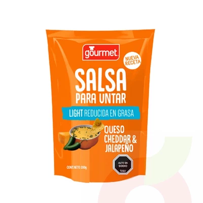 Salsa para Untar Light Cheddar y Jalapeño Gourmet 200Gr