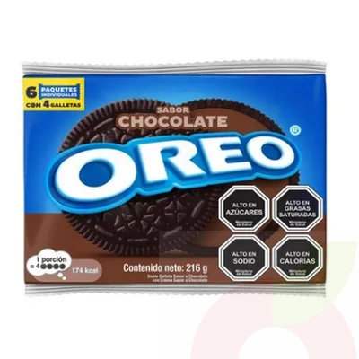 Sixpack Galleta Dulce Chocolate Oreo 216Gr 4 Unidades
