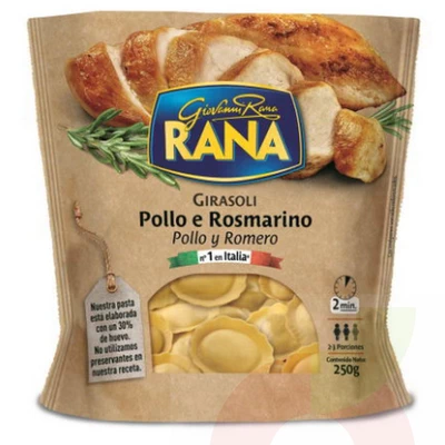 Pasta Girasoli Pollo y Romero La Rana 500Gr
