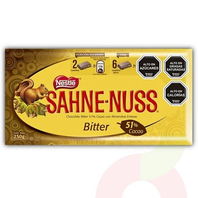 Chocolate Bitter Sahne Nuss Nestlé 250Gr