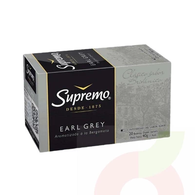 Té Earl Grey Premium Supremo 40Gr 20 Bolsitas