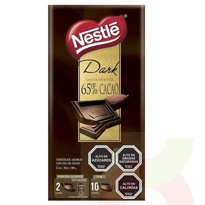 Chocolate Bitter Dark 65% Cacao Nestlé 100Gr