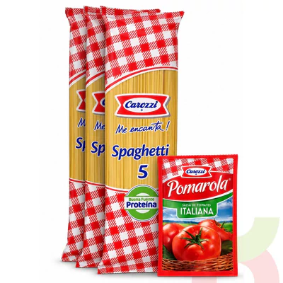 Pack 3 Spaghetti + Salsa Pomarola Carozzi 400Gr