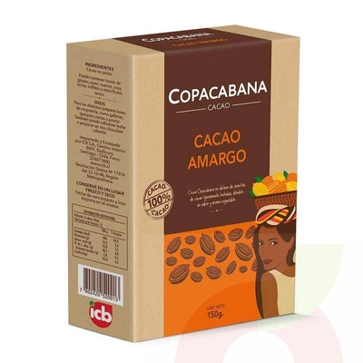 Cacao Amargo Copacabana 150Gr