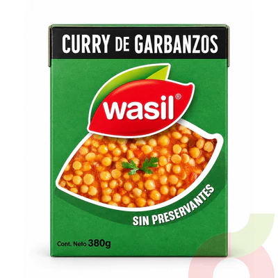Tetrapack Curry de Garbanzos Wasil 380Gr