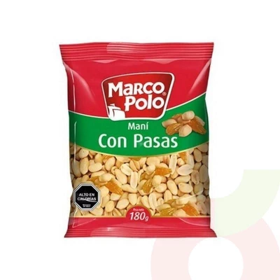 Maní Con Pasas Marco Polo 180Gr