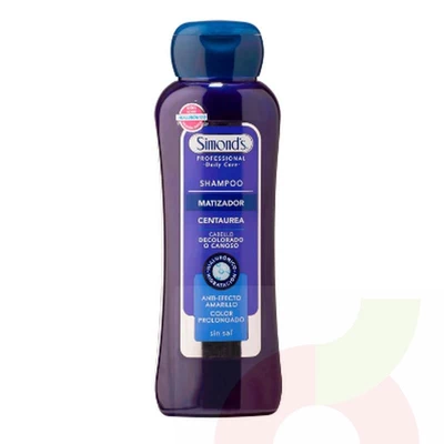 Shampoo Matizador Centaurea Cabello Decolorado o Canoso Simonds 410Ml