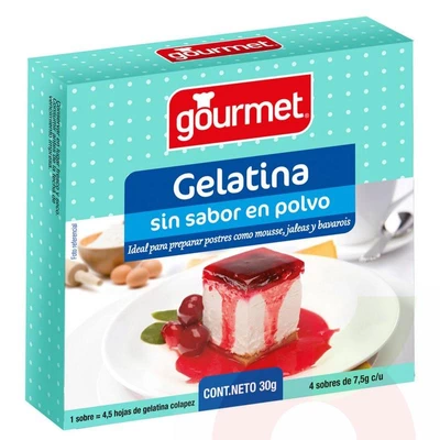 Gelatina Sin Sabor En Polvo Gourmet 30Gr