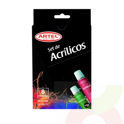 Set Acrílicos 8 Colores Artel 