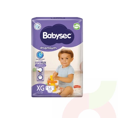 Pañales Babysec Premium XG 14 Unidades