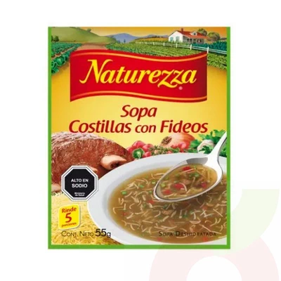 Sopa de Costilla con Fideos Naturezza 55Gr