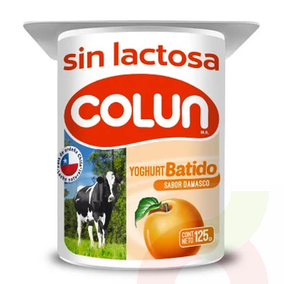 Yoghurt sin Lactosa Damasco Colun 125Gr