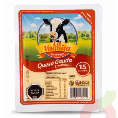 Queso Gauda laminado La Vaquita 250Gr