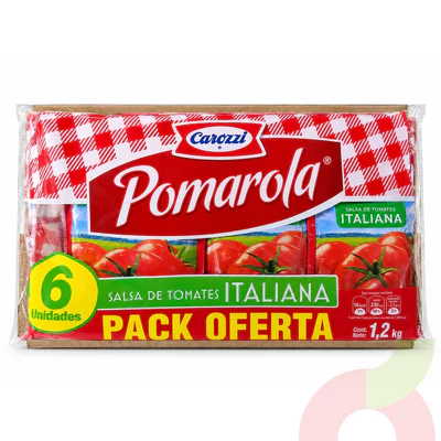 Pack Salsas de Tomate Italiana Carozzi 200Gr 6 Unidades