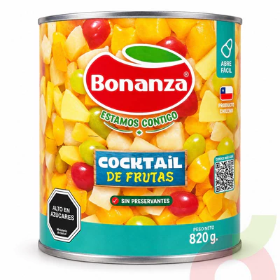 Cocktail de Frutas Bonanza 820Gr - 480Gr Drenado