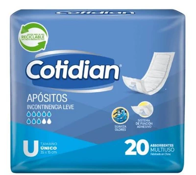 Apósitos Adulto Incontinencia Leve U Cotidian 20 Unidades