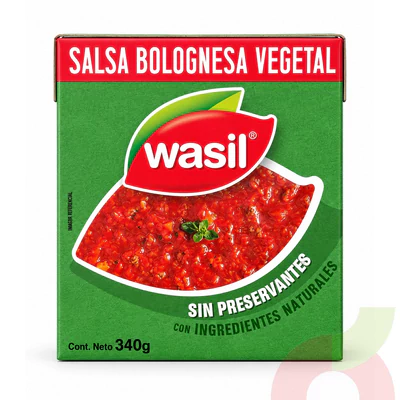 Salsa Bolognesa Vegetal Wasil 340Gr