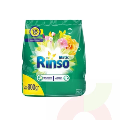 Detergente Aroma Lirios y Rosas Rinso 800Gr  