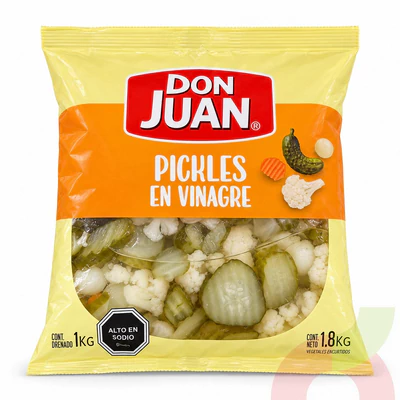 Pickles en Vinagre Don Juan 1.8Kg - 1Kg Drenado 