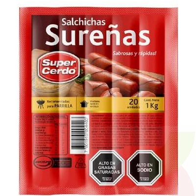 Salchicha Sureña Super Cerdo 1Kg
