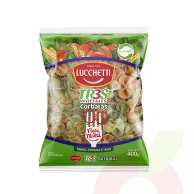 Pasta Corbatas 3 Sabores Lucchetti 400Gr
