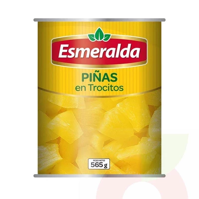 Piña Trocitos en Almíbar Esmeralda 565Gr