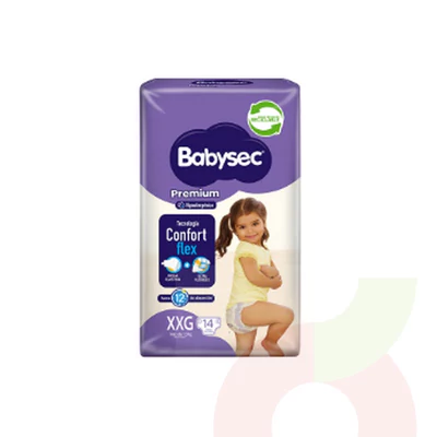 Pañales Premium Babysec XXG 14 Unidades