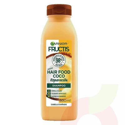 Shampoo Hair Food Coco Reparación Cabello Dañado Fructis 300Ml