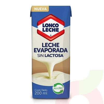 Leche Evaporada Sin Lactosa Loncoleche 200Ml