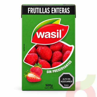 Frutillas Enteras Wasil 500Gr - 168Gr Drenado