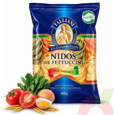 Nidos de Fettuccini Tres Sabores Talliani 400Gr