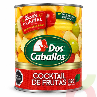 Cocktail de Frutas Dos Caballos 820Gr - 480Gr Drenado