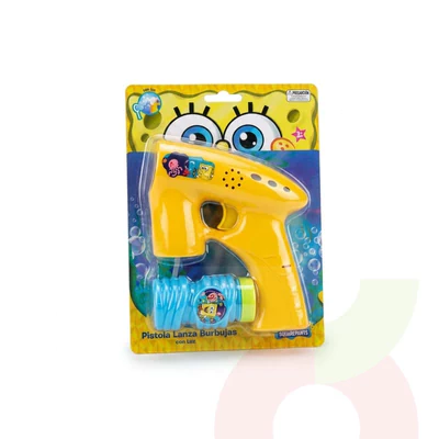 Pistola Lanza Burbujas con Luz Bob Esponja 