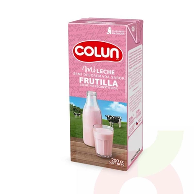 Leche Semidescremada Sabor Frutilla Colun 200Cc