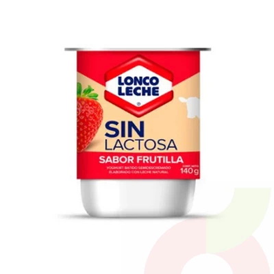 Yoghurt Sin Lactosa Frutilla LoncoLeche 140Gr