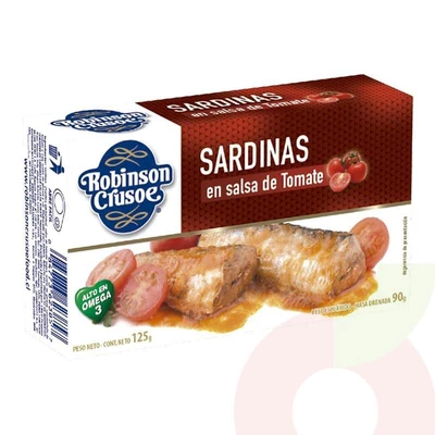 Sardinas en Salsa de Tomate Robinson Crusoe 125Gr 