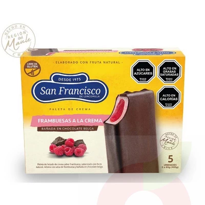 Helado Frambuesa Crema San Francisco 5 Unidades